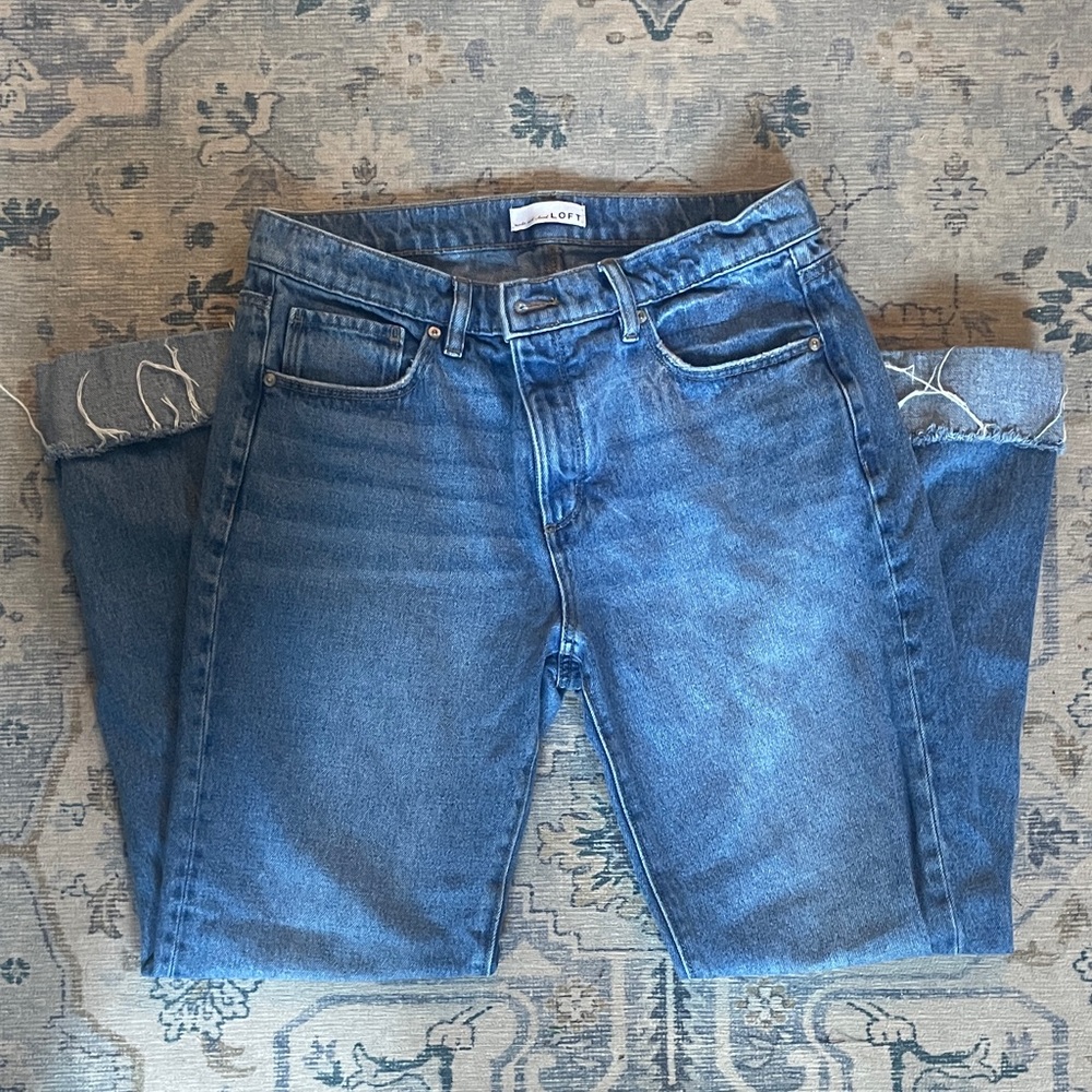 LOFT Slouchy Boyfriend Jeans Size 29/8 - Picture 2 of 6